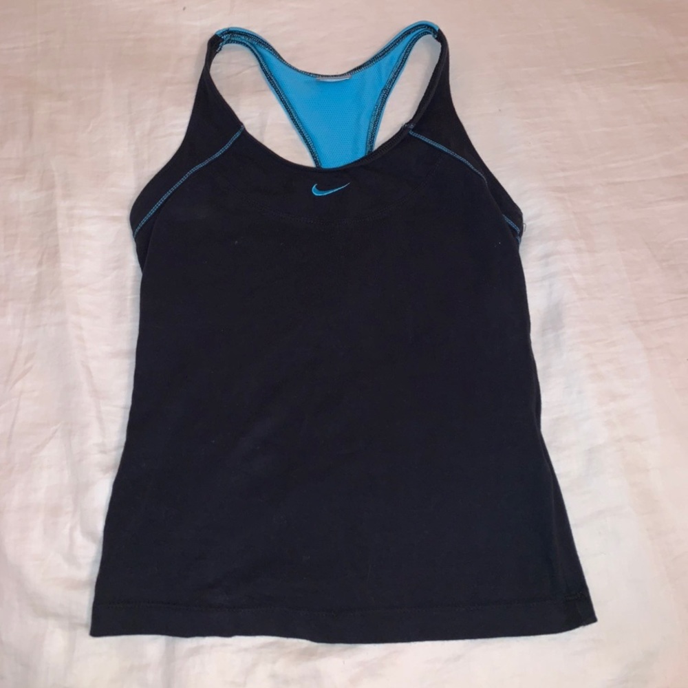 black and blue nike tank top